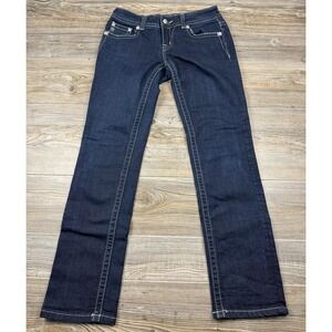 Miss Me Signature Skinny Crop Low Rise Jeans Size 28/30 Bling Sequin Pocket